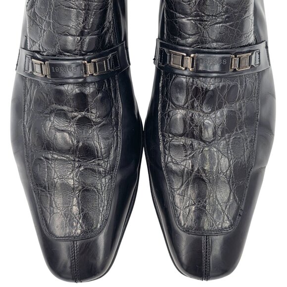 Mezlan Exotic Alligator Black Dress Shoes Mens size 12M Bit Loafers Spain 10092 - Picture 9 of 12